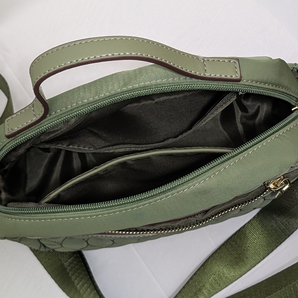 Bella Russo Olive Quilted Crossbody Bag with Gold Accents - Picture 5 of 15